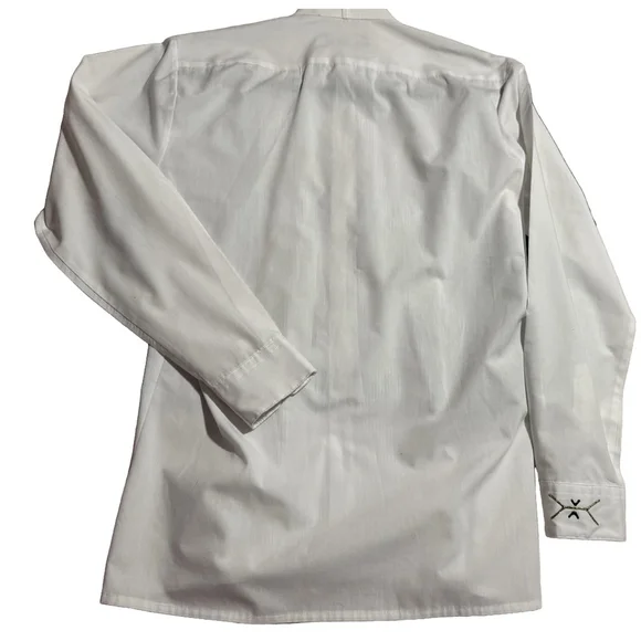 A white shirt. Mens size 14 1/2. Poly-cotton Korea decorated for what?  - Picture 3 of 15